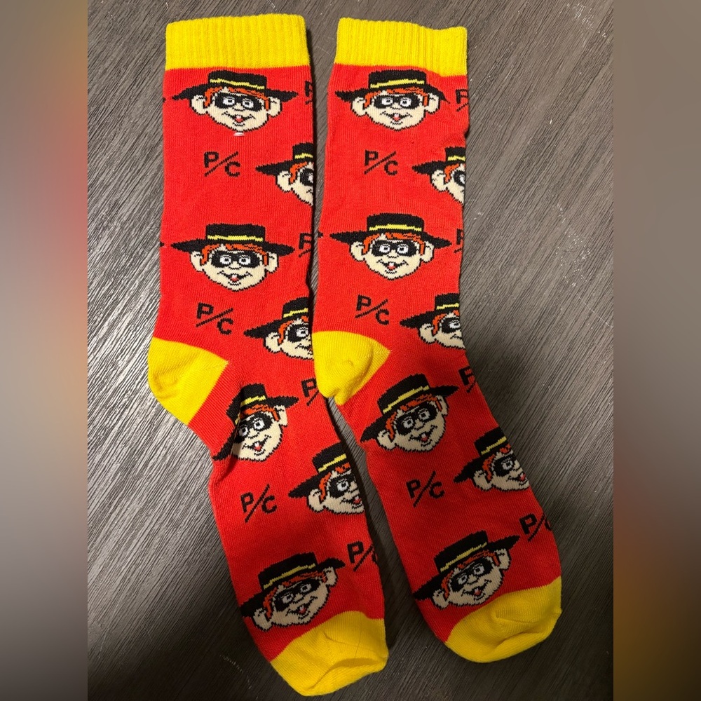 Mchappy day McDonald’s/peace collective hamburgler socks